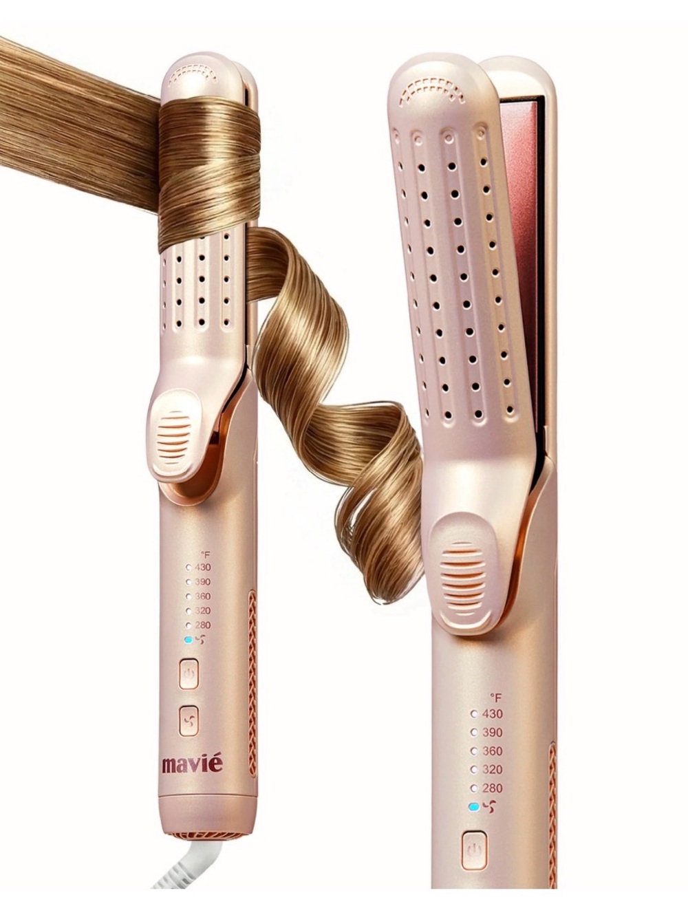 Mavie Rose Gold 2-in-1 Hair Straightener & Curling Iron Brand New in Box